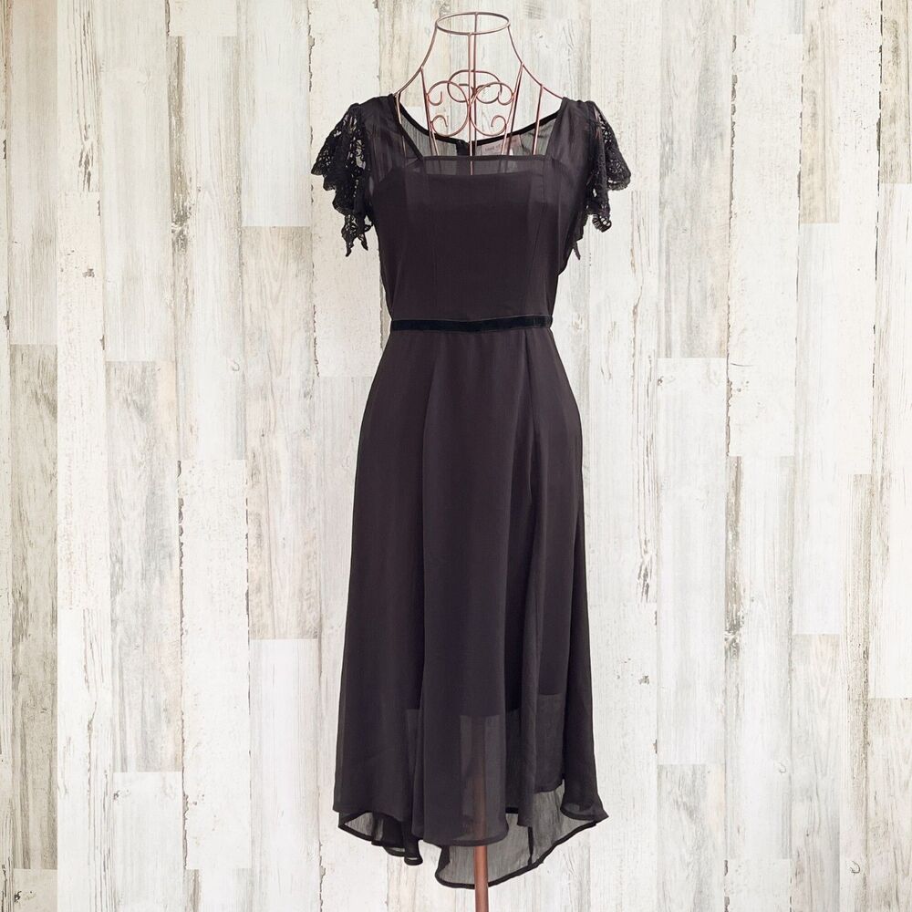 Band of Gypsies Whimsygoth Black Dress S Dark Boho Fairy Witchy Cocktail Party